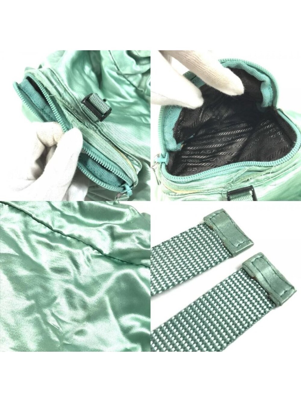 Prada Backpack Satin Green - Picture 7 of 9
